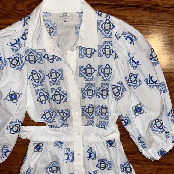 River Island Embroidered Mini Shirt Dress - Picture 6 of 16